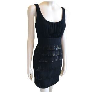Laundry by Shelli Segal Cocktail Dress Wmn's Sz 8 Black Sequined Sleeveless